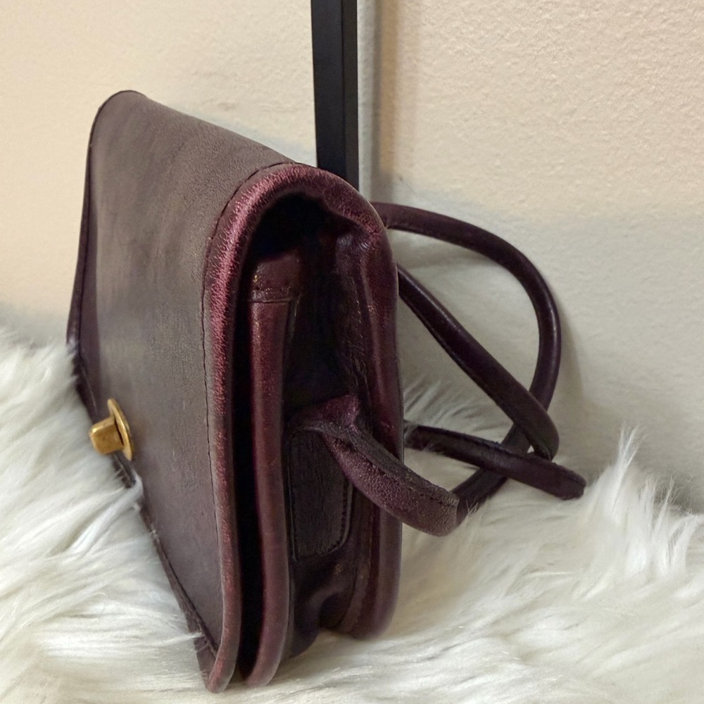 Vintage Coach Dinky Turn Lock Crossbody Bag Mahogany Leather 9375 - Picture 3 of 12